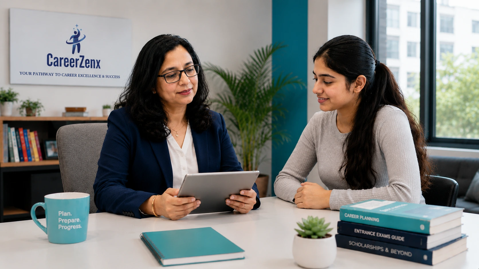 A 10+2 student exploring career pathways with CareerZenx guidance